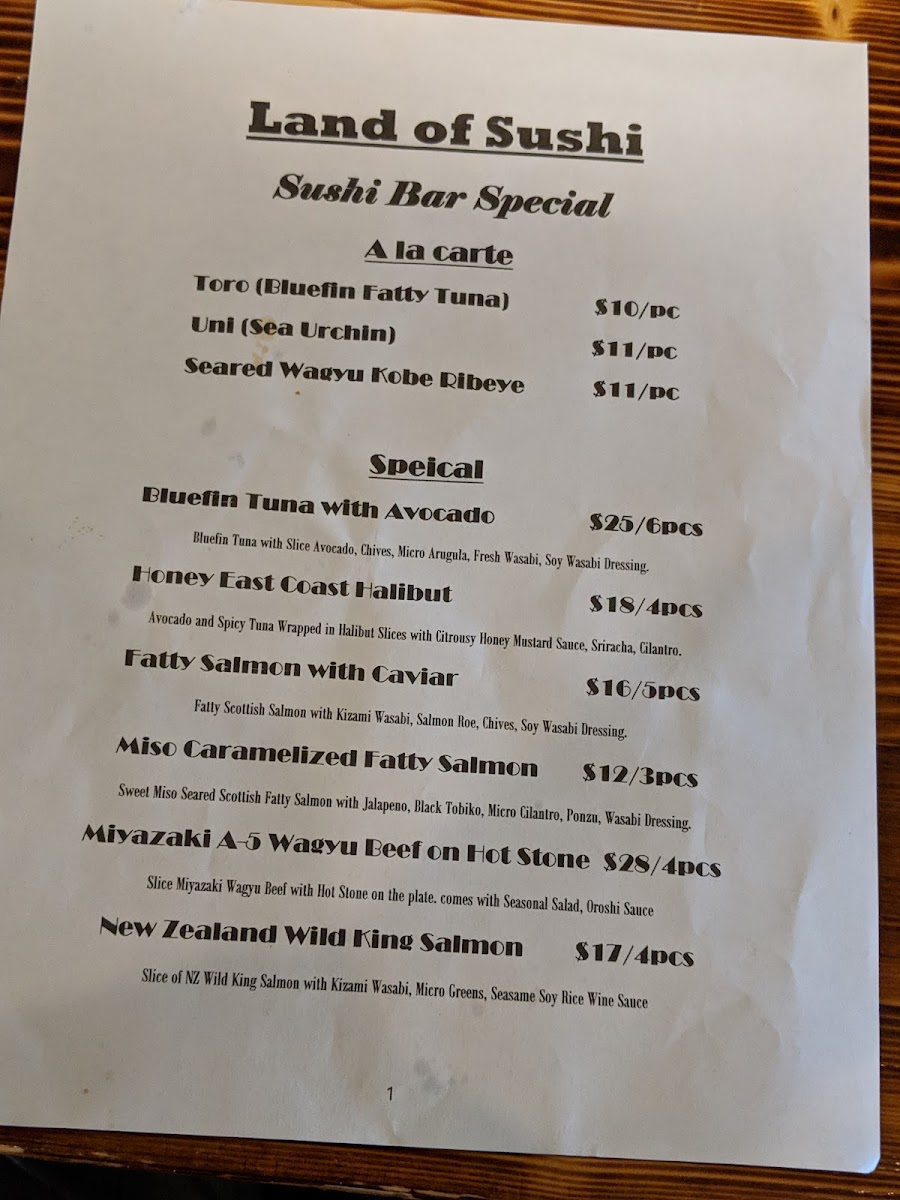 Menu Land Of Sushi-6